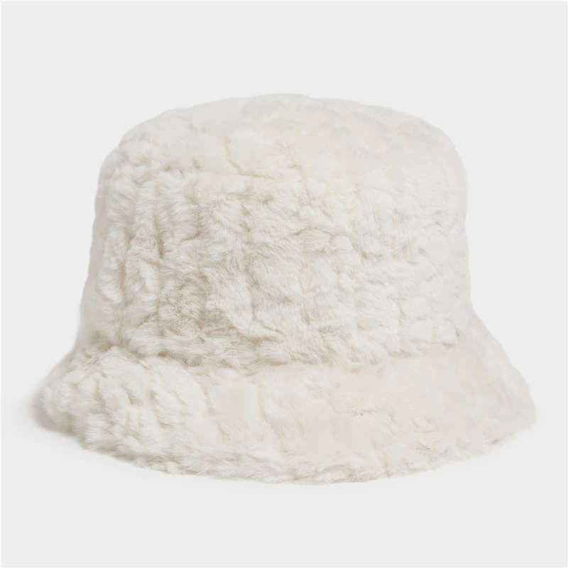 Fluffy Winter Bucket Hat - Red