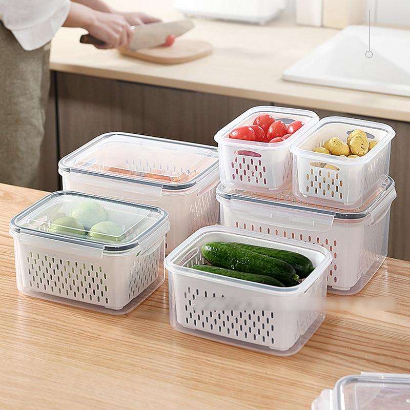 Compartment Refrigerator Drain Basket - White