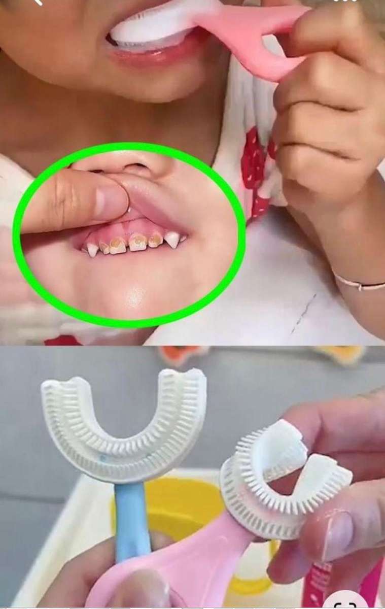 Children's U Tooth Brush 2-6 Years - pink