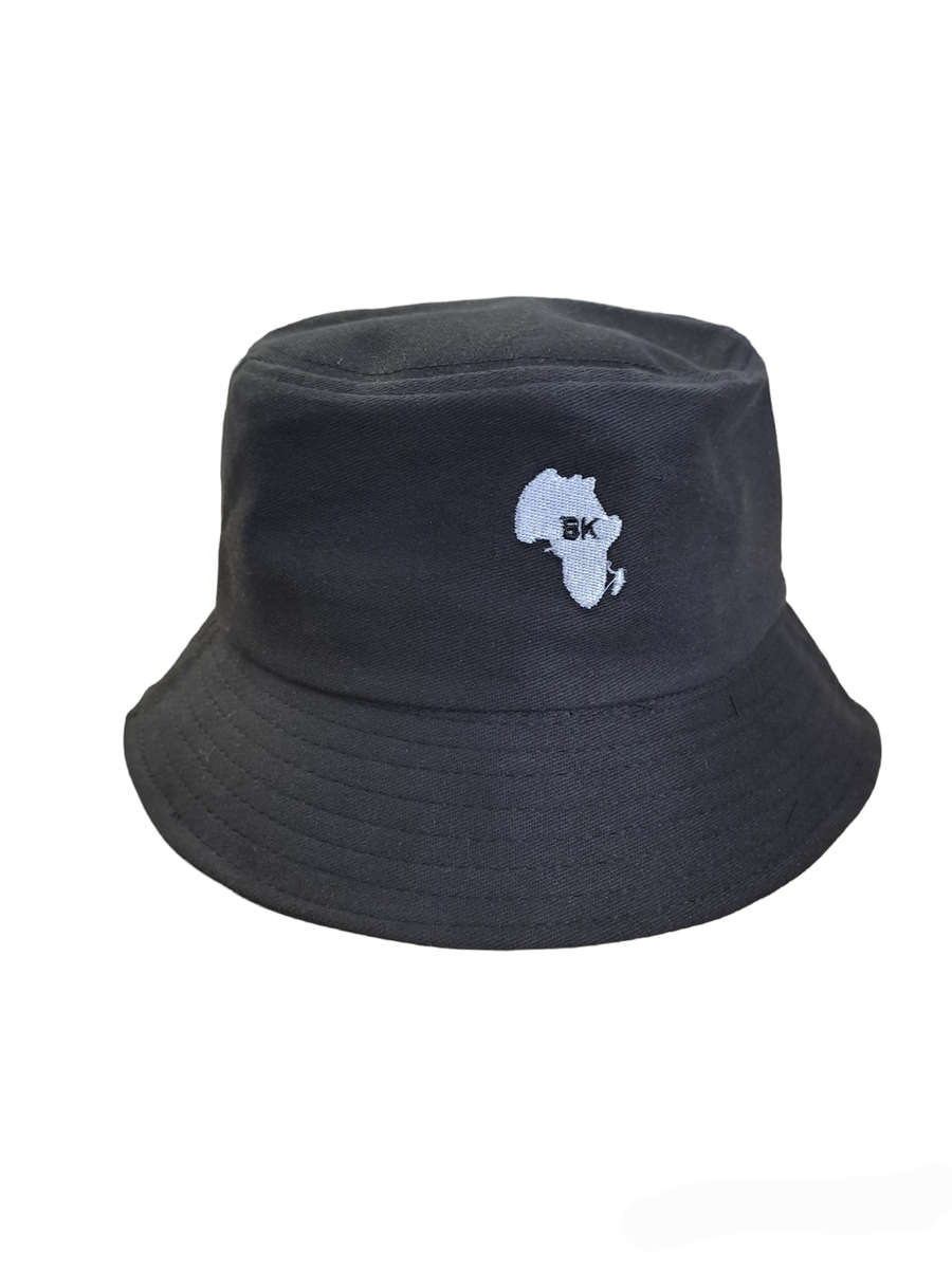 Bucket Hat- Africa Map  Black Print - Black