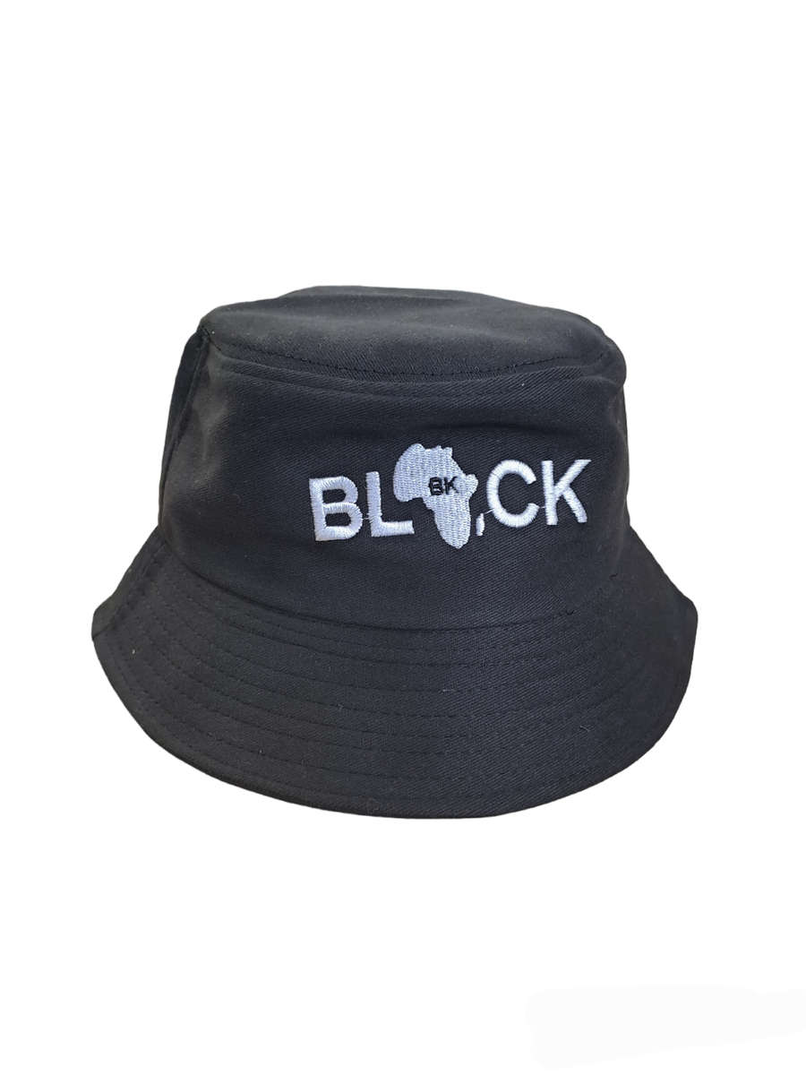 Bucket Hat- Africa Map  Black Print - Black