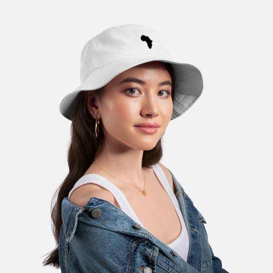 Bucket Hat- Africa Map  Black Print - Black