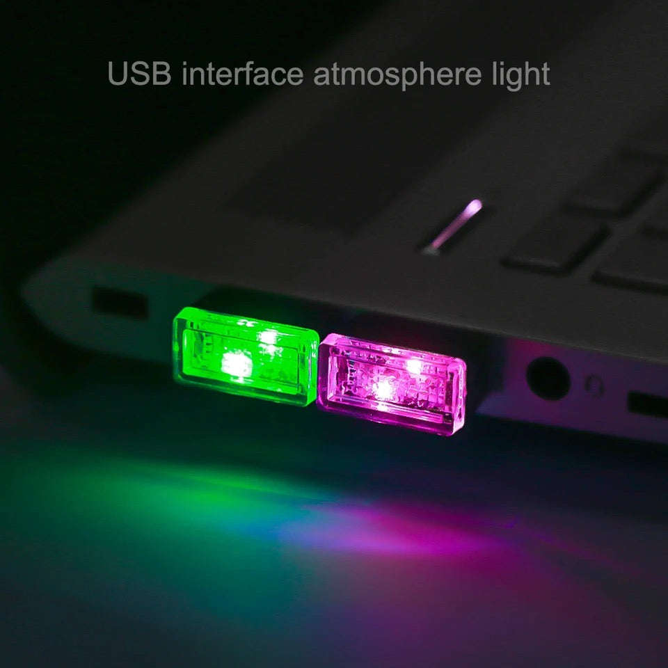 Car USB LED Atmosphere Lights Decorative Lamp Emergency Lighting Welcome Light PC Portable Plug