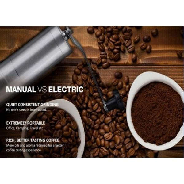Portable Manual Coffee Grinder  Conical Ceramic Burr Hand Mill for Coffee Beans, Spices & More