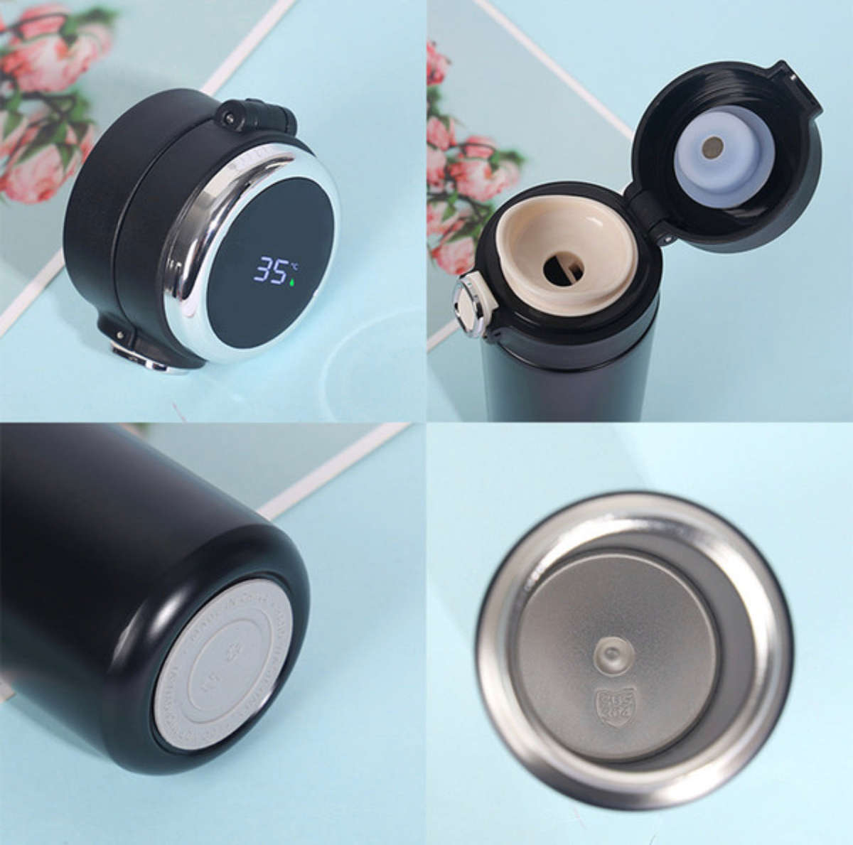 Smart Insulation Cup Water Bottle Led Digital Temperature Display Stainless Steel Thermal Mugs In...