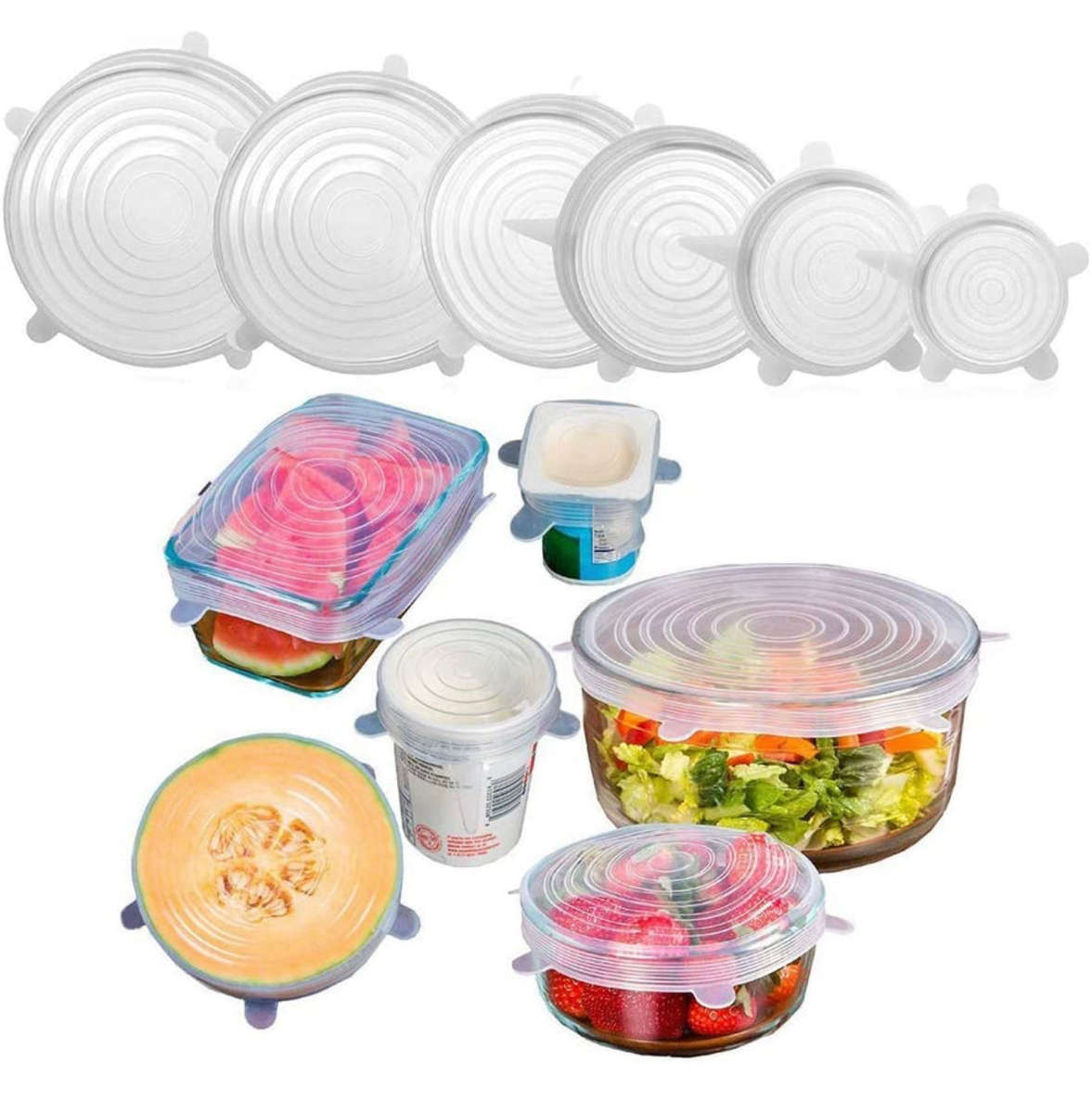 Microwave Safe Silicone Stretch Lids reuseable Flexible