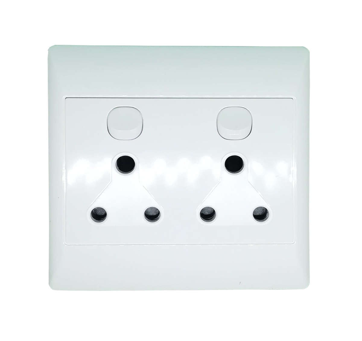 Wall Plug Double 4x4 Switched 16amp