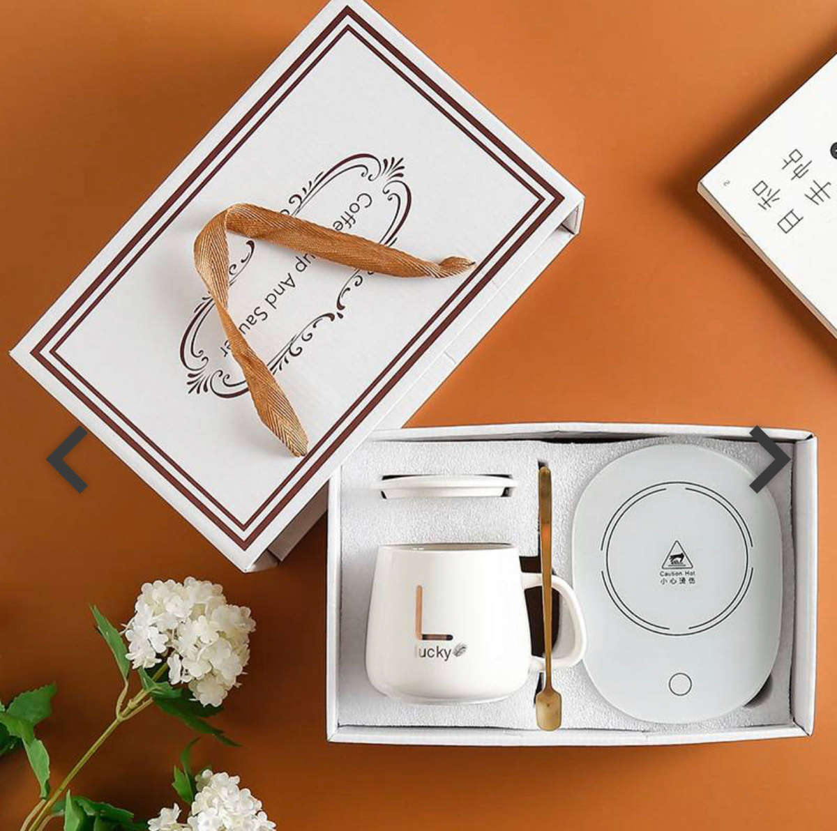 Electric Coffee Mug +  Heating Pad 2 PIN  Auto-off - White