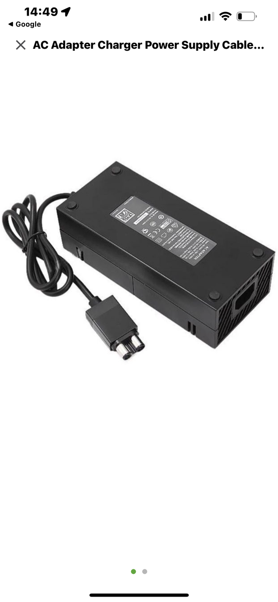 AC Xbox Adapter Charger Power Supply Cable Cord for Xbox One Console