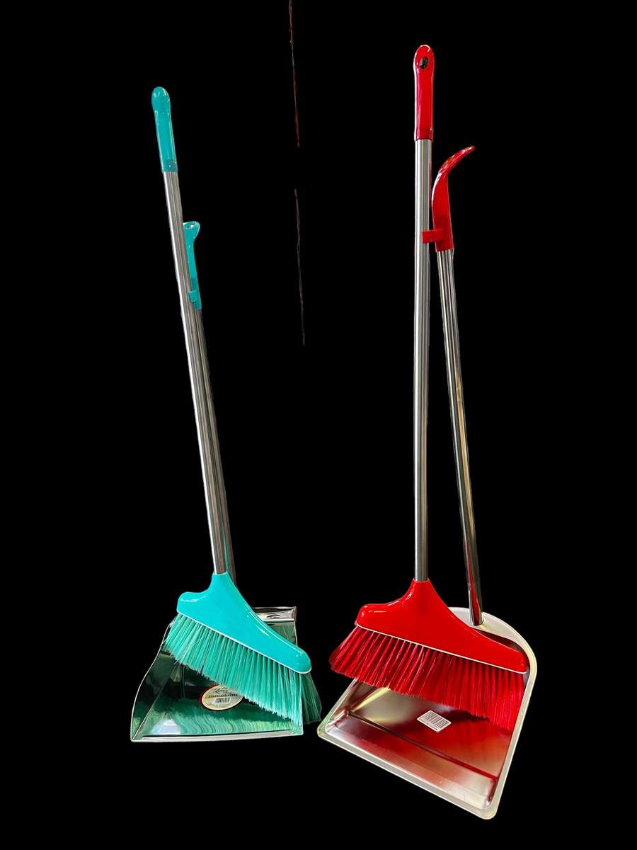 Stainless Steel Dust Pan & Broom Set