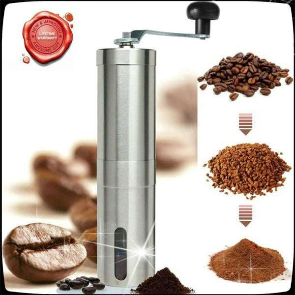 Portable Manual Coffee Grinder  Conical Ceramic Burr Hand Mill for Coffee Beans, Spices & More