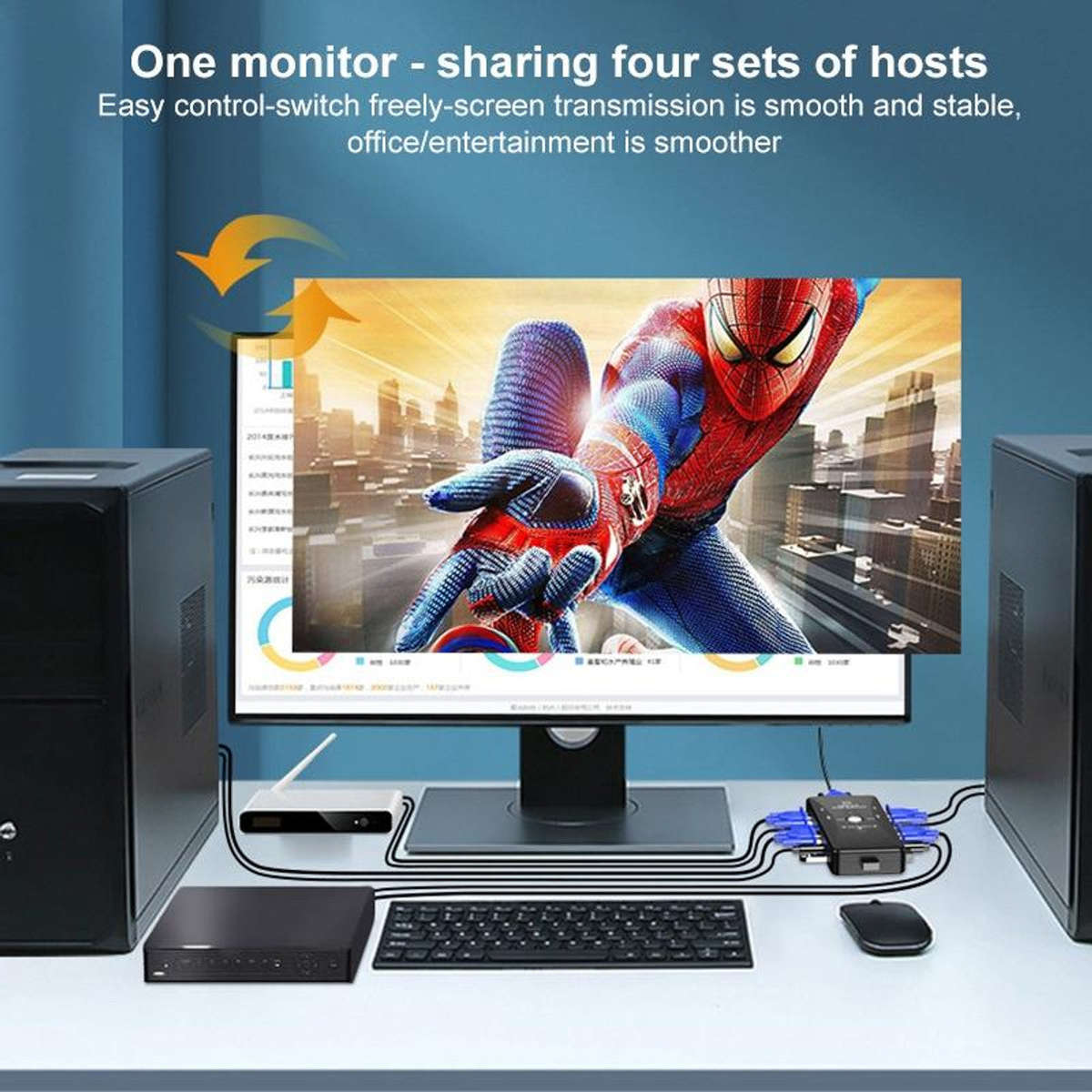 4 Port USB2.0 KVM Switch Box