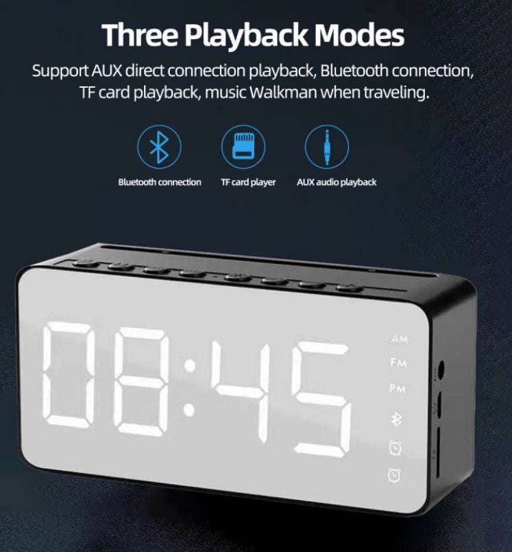 Bluetooth Speaker/Alarm Clock With FM Radio