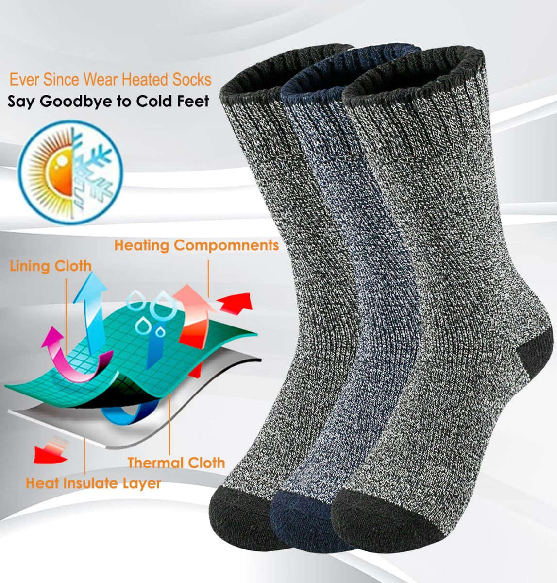 Winter Thermal Socks - 3 pairs