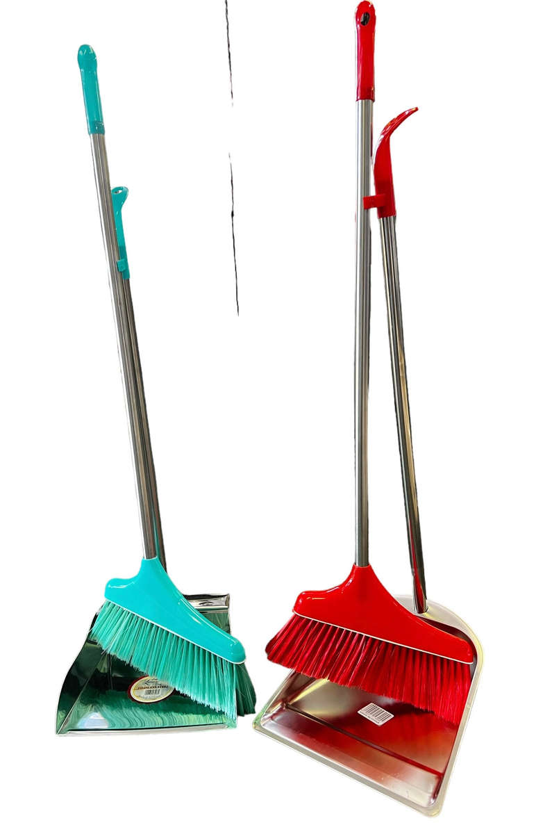 Stainless Steel Dust Pan & Broom Set