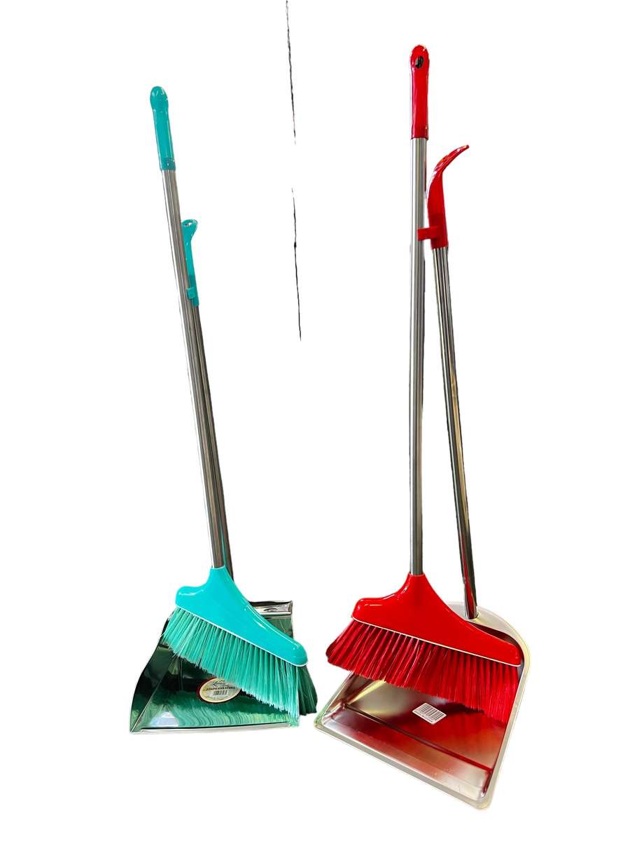 Stainless Steel Dust Pan & Broom Set