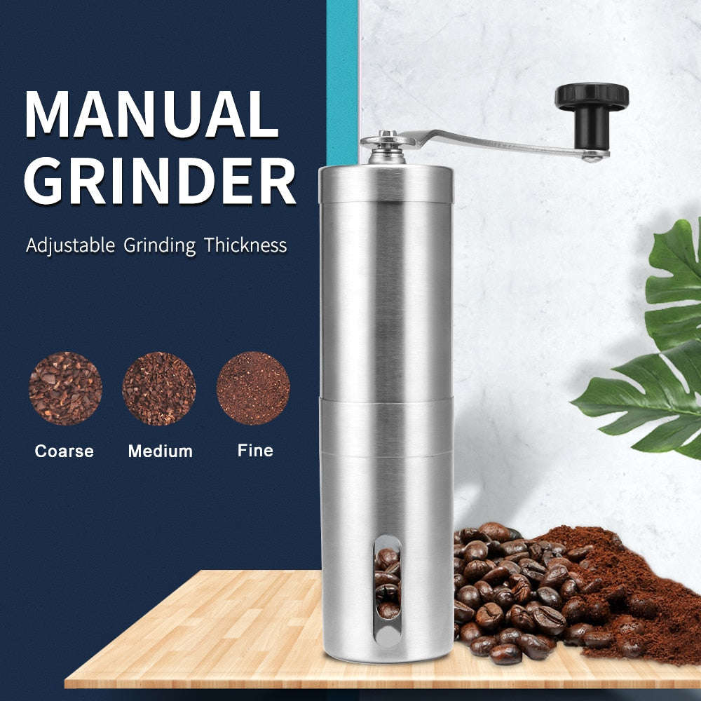 Portable Manual Coffee Grinder  Conical Ceramic Burr Hand Mill for Coffee Beans, Spices & More