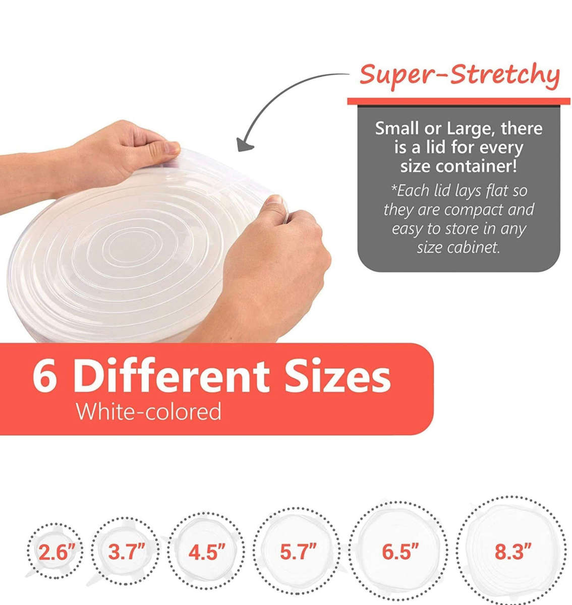 Microwave Safe Silicone Stretch Lids reuseable Flexible