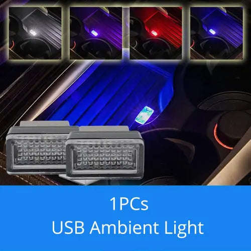 Car USB LED Atmosphere Lights Decorative Lamp Emergency Lighting Welcome Light PC Portable Plug