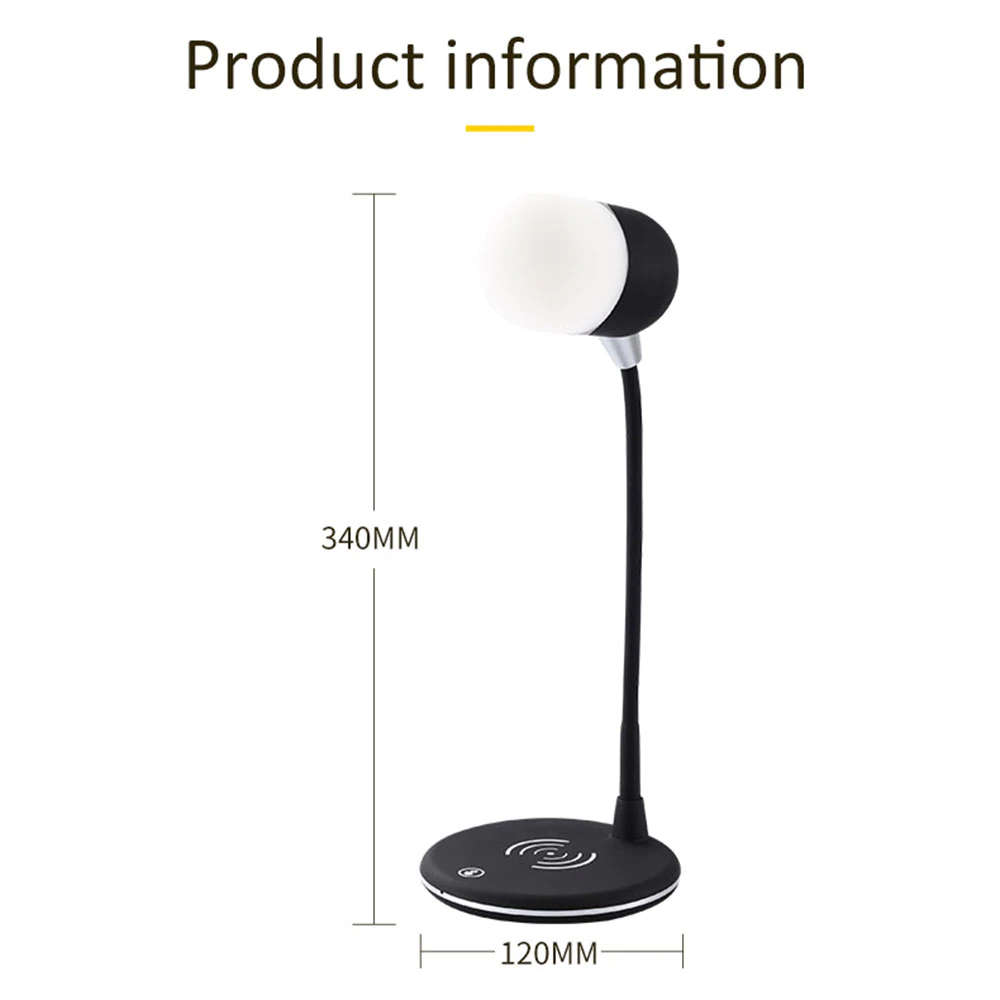 Desk Lamp with Qi Wireless Charger 5W Bluetooth Speaker 3:1