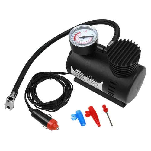 Auto Car Electric Tire Air Inflator Pump Portable Air Compressor Black