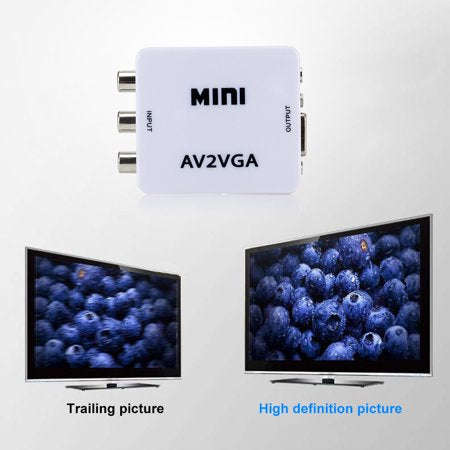 Mini AV2VGA Video Converter Convertor Box AV RCA CVBS to VGA Video Converter Conversor with 3.5mm...