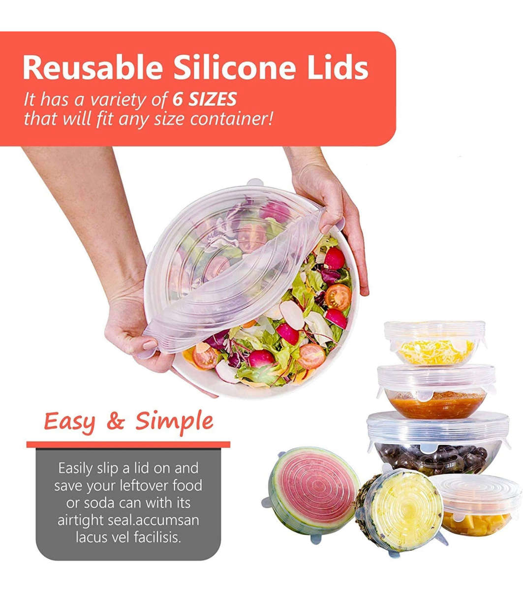 Microwave Safe Silicone Stretch Lids reuseable Flexible