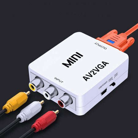 Mini AV2VGA Video Converter Convertor Box AV RCA CVBS to VGA Video Converter Conversor with 3.5mm...