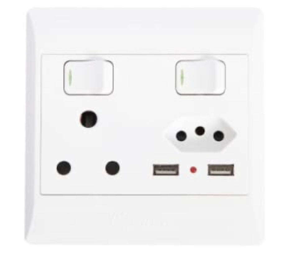 USB 44 wall plug socket