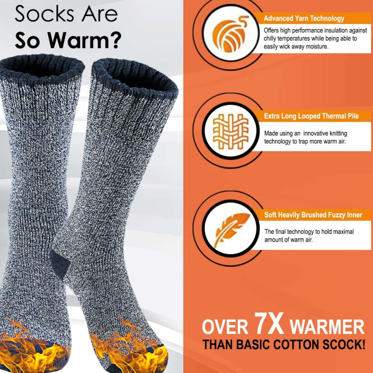 Winter Thermal Socks - 3 pairs