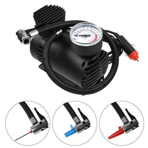 Auto Car Electric Tire Air Inflator Pump Portable Air Compressor Black