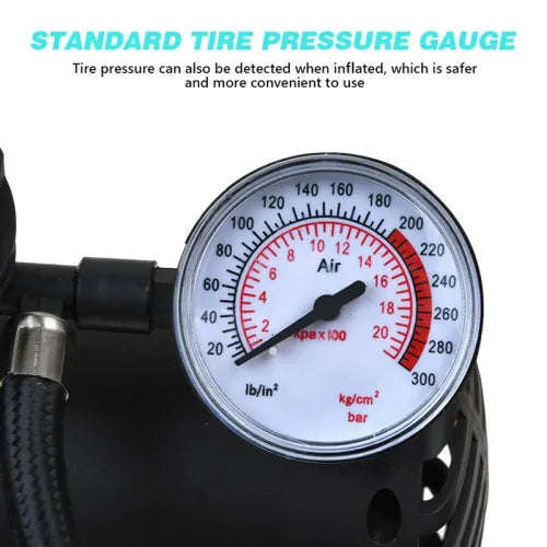 Auto Car Electric Tire Air Inflator Pump Portable Air Compressor Black