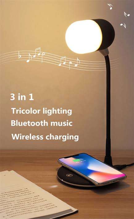 Desk Lamp with Qi Wireless Charger 5W Bluetooth Speaker 3:1