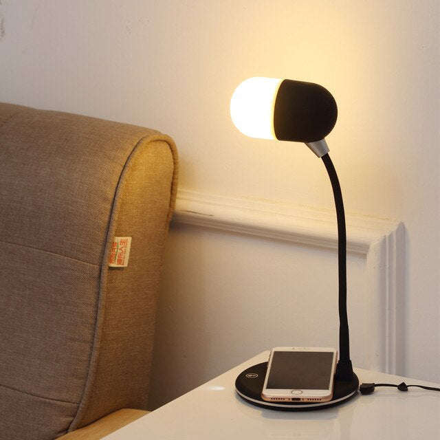 Desk Lamp with Qi Wireless Charger 5W Bluetooth Speaker 3:1