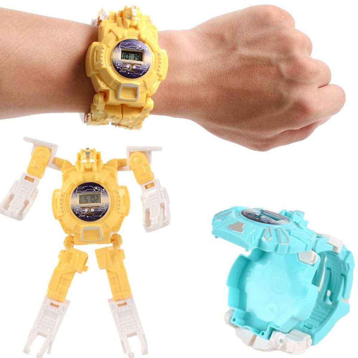 Children Electronic Watch Cartoon Deformation Robot Toy Watch