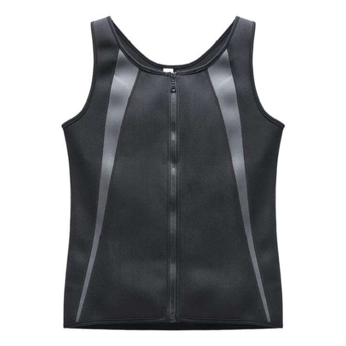 Men Zipper Vest Abdomen Corset Fitness Clothing