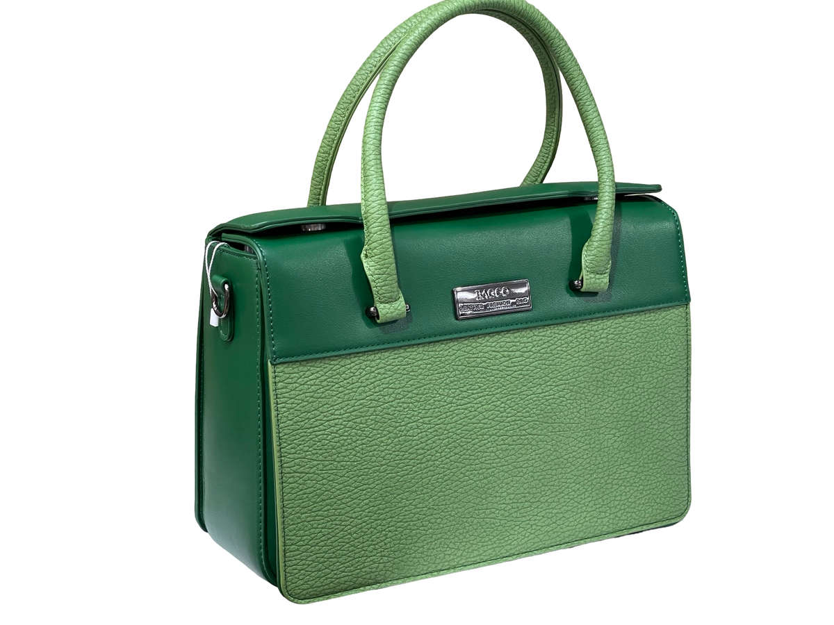 BAGCO Premium Structured Green Handbag  Mocha Elegance