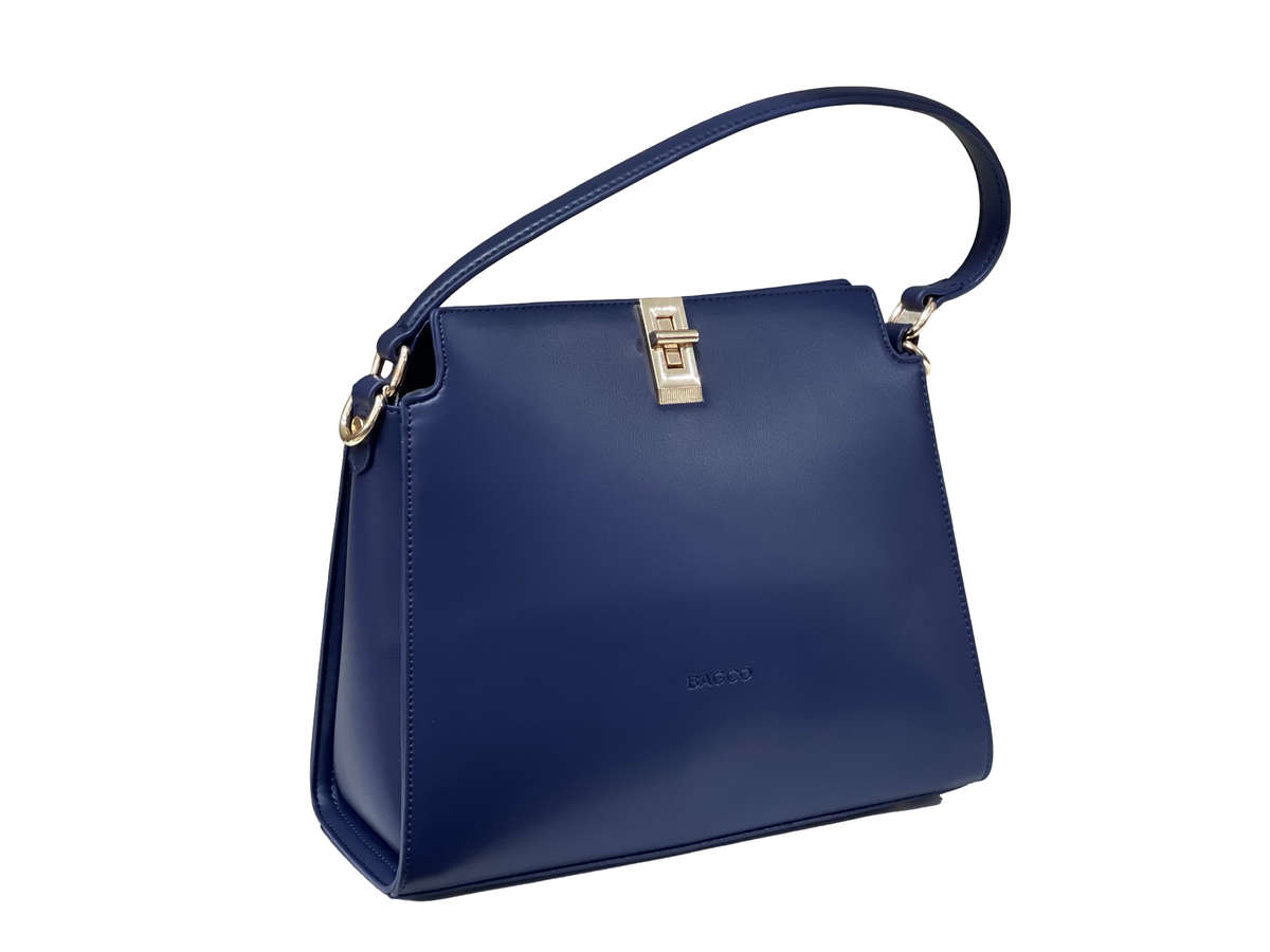 BAGCO Classic Structured Tote  Blue Elegance