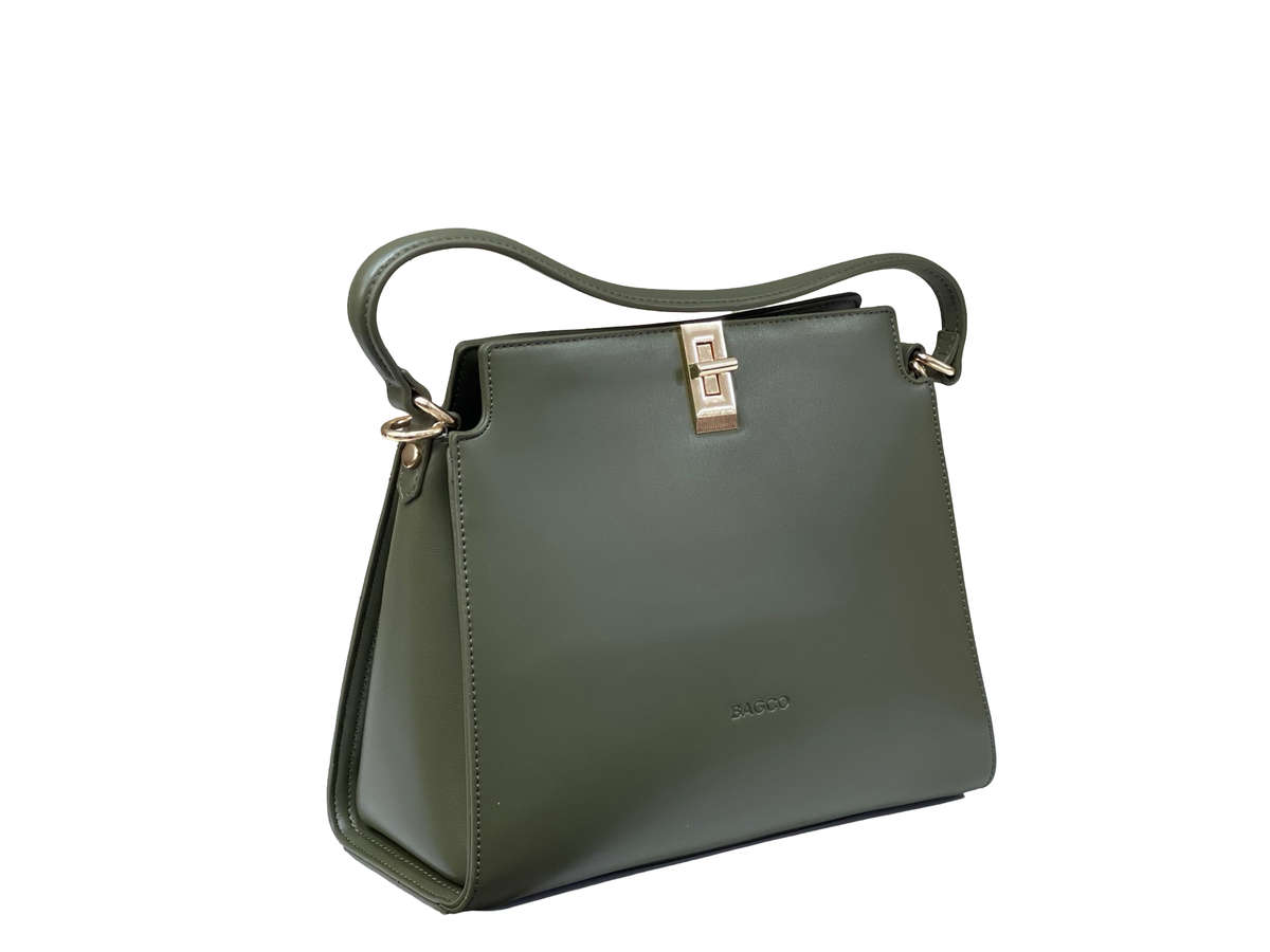 BAGCO Classic Structured Tote  Olive Elegance