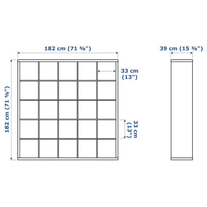 KALLAX 5x5, 182x182cm, Black-brown