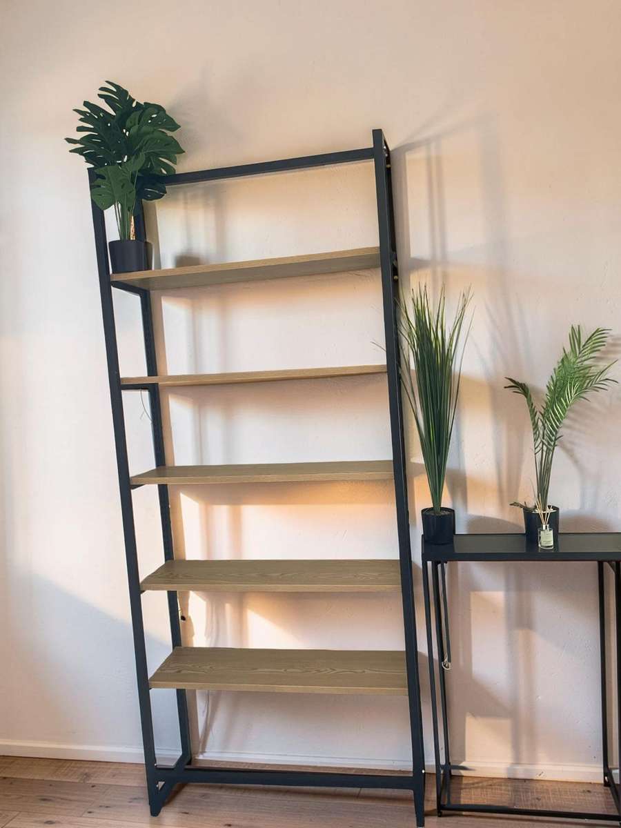 Chrisbella Industrial 5-Tier Bookshelf