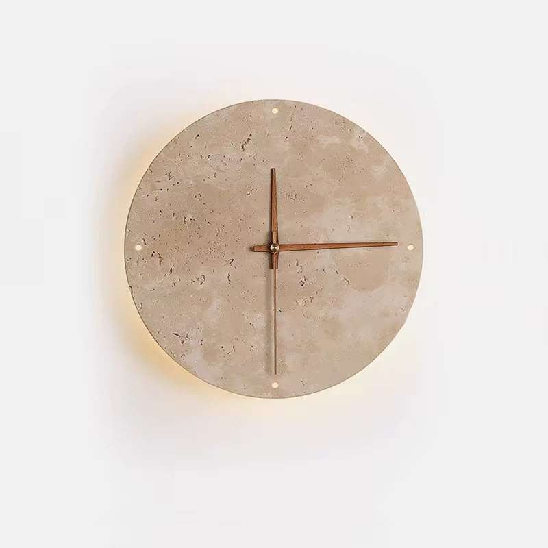 Nordic Travertine Round LED Wall Lamp  Wabi-Sabi Stone Sconce (MW-611)