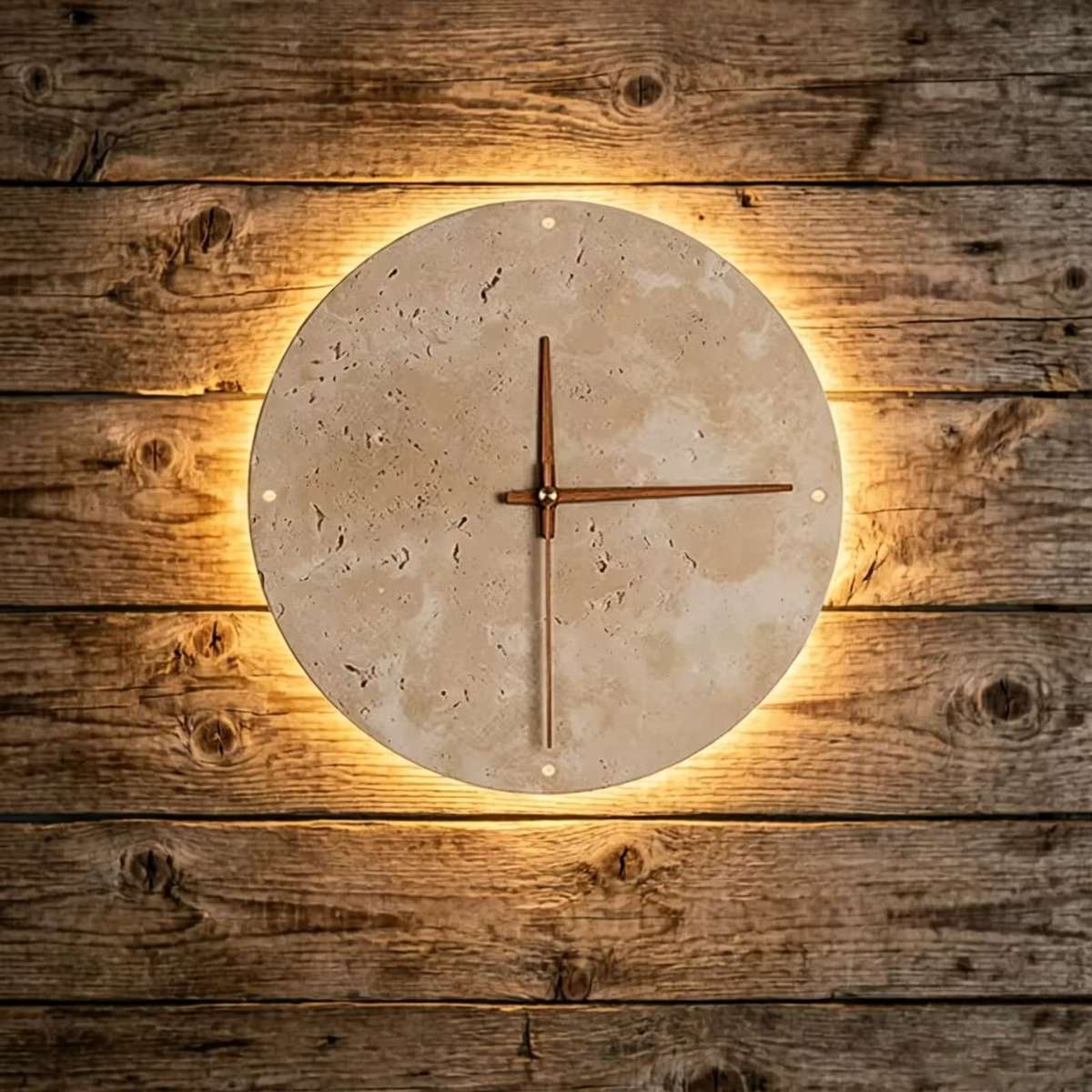 Nordic Travertine Round LED Wall Lamp  Wabi-Sabi Stone Sconce (MW-611)