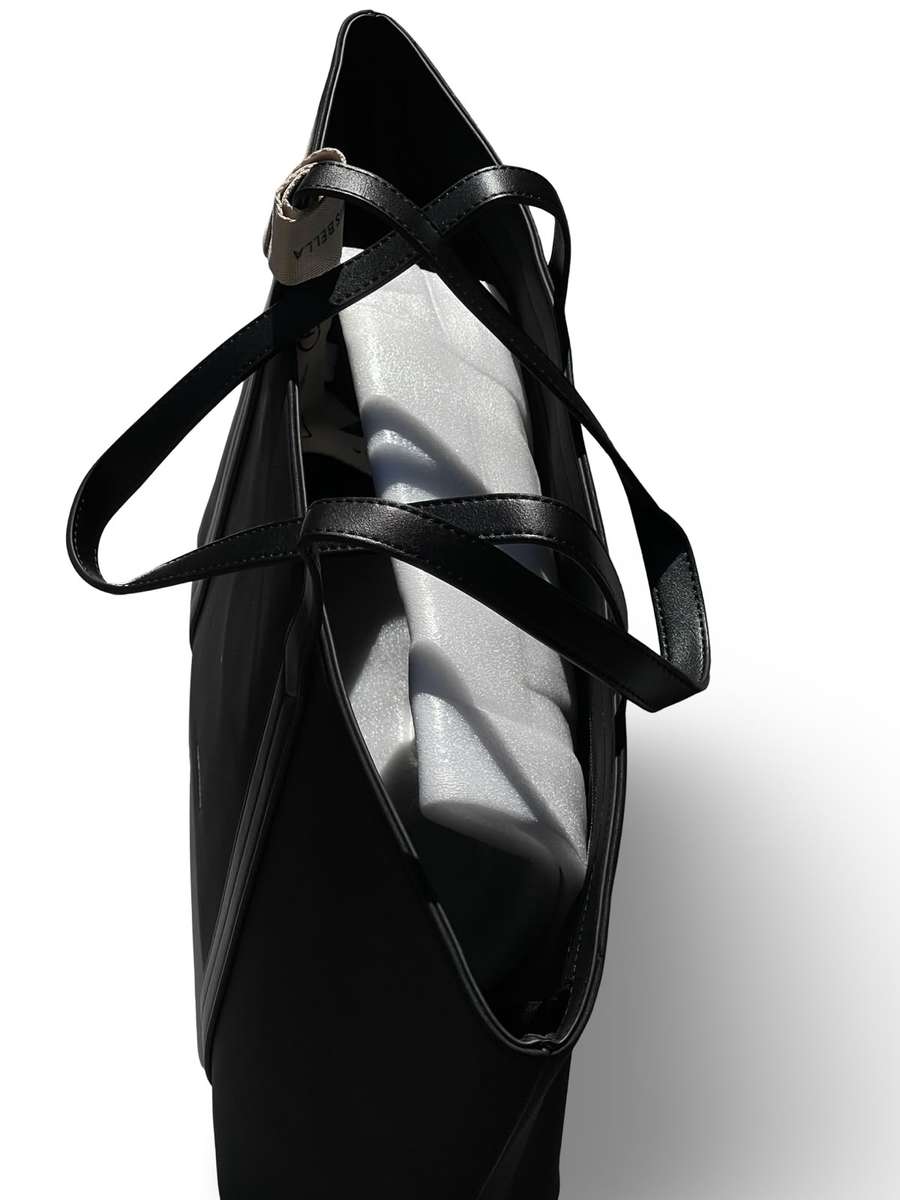 CHRISBELLA Elegant Faux Leather Tote Bag (Black)