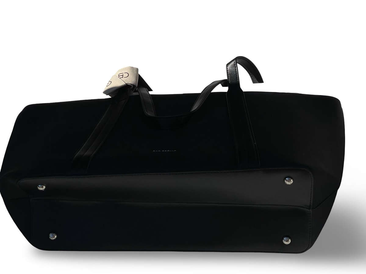 CHRISBELLA Elegant Faux Leather Tote Bag (Black)