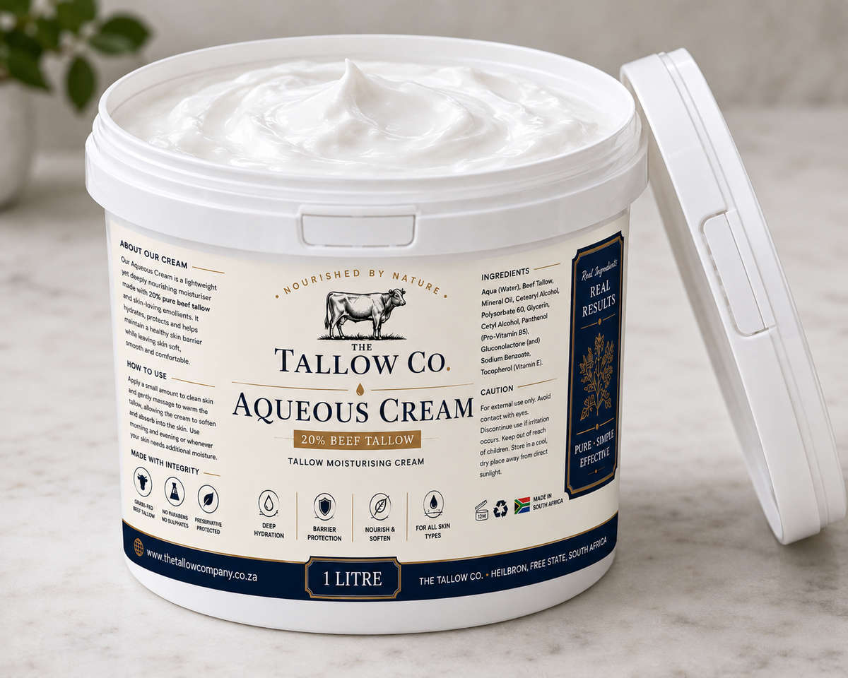 Tallow Aqueous Cream 1L  20% Beef Tallow