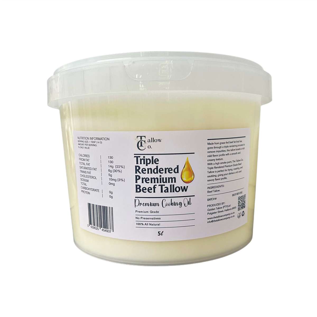 Triple Rendered Premium Grade Beef Tallow