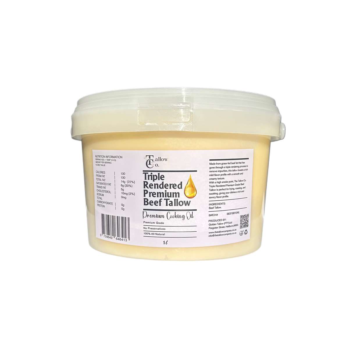 Triple Rendered Premium Grade Beef Tallow