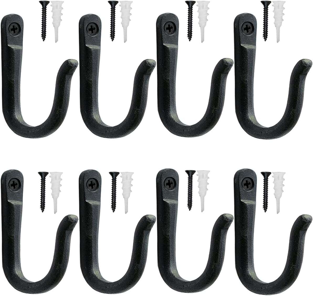 Cast Iron Wall Hooks Rustic Farmhouse Decorative Hooks Heavy Duty RustProof