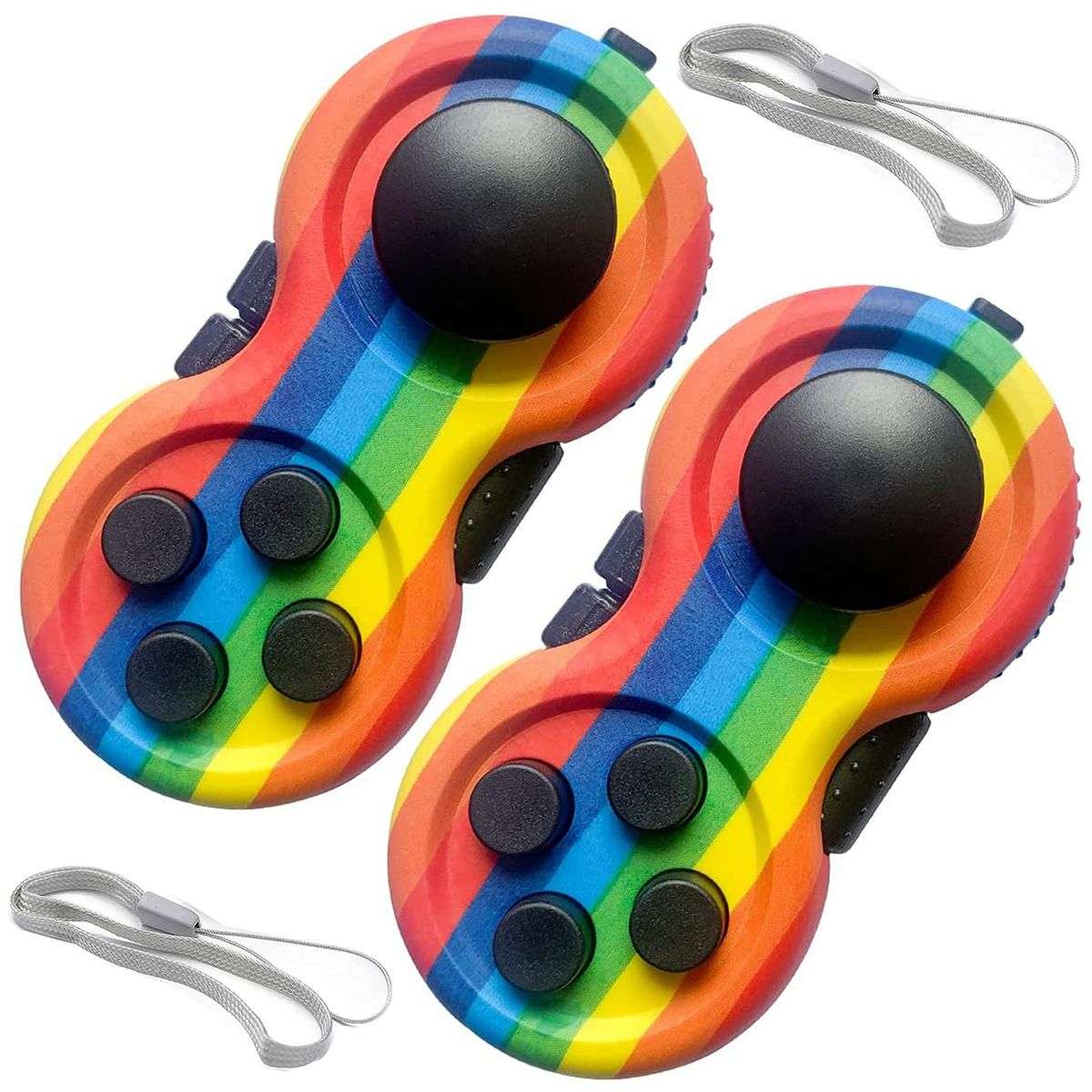 Fidget Toy Game Rubberized Classic Controller 8 Functions Fidget Pad - 2-piece